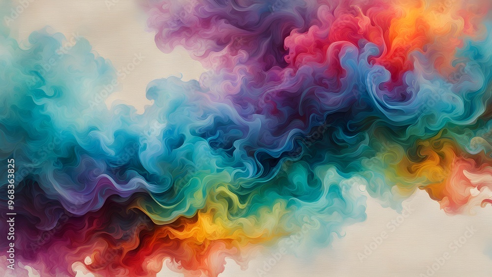 Abstract colorful smoke swirls on a white background. Abstract colorful smoke swirls on a white background.