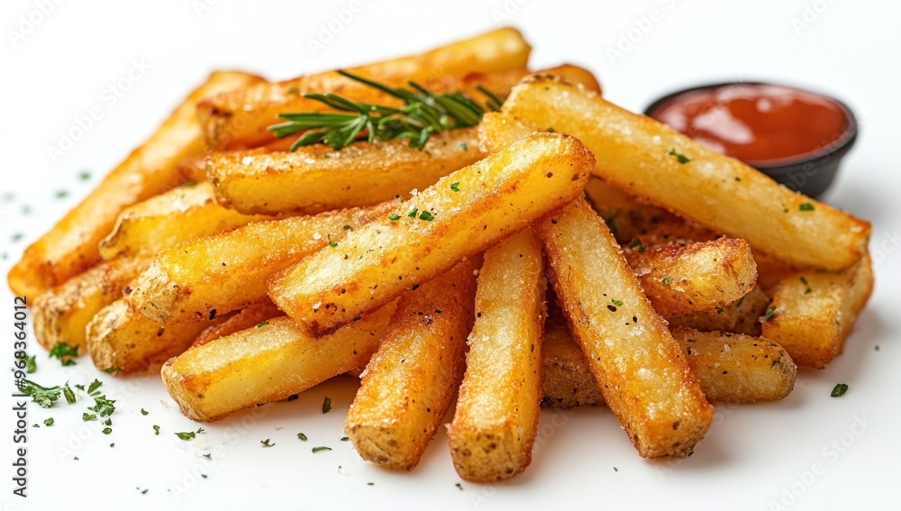 Crispy French Fries with Rosemary and Ketchup Crispy French Fries with Rosemary and Ketchup