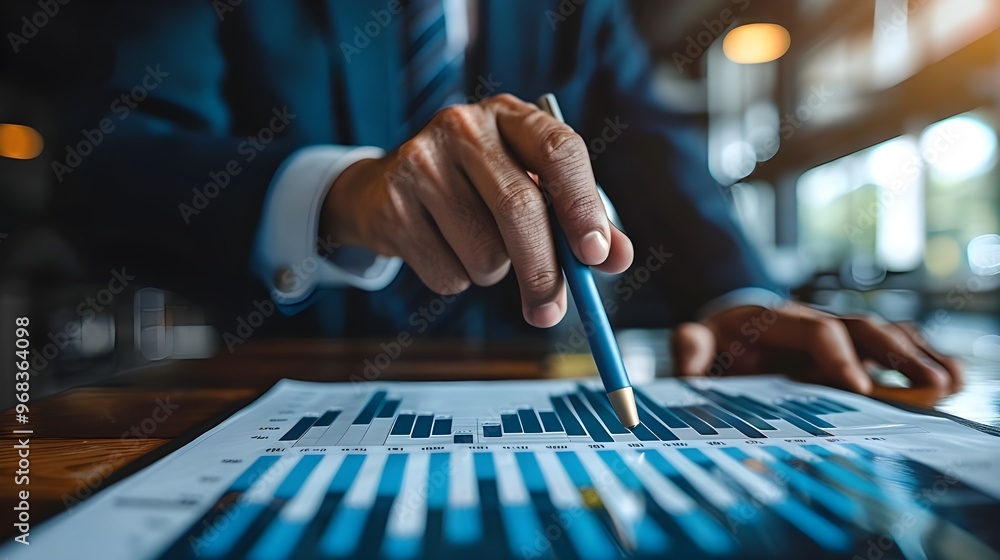 Businessman analyzing investment charts with laptop. Business and finance concept. - Generated AI Businessman analyzing investment charts with laptop. Business and finance concept. - Generated AI