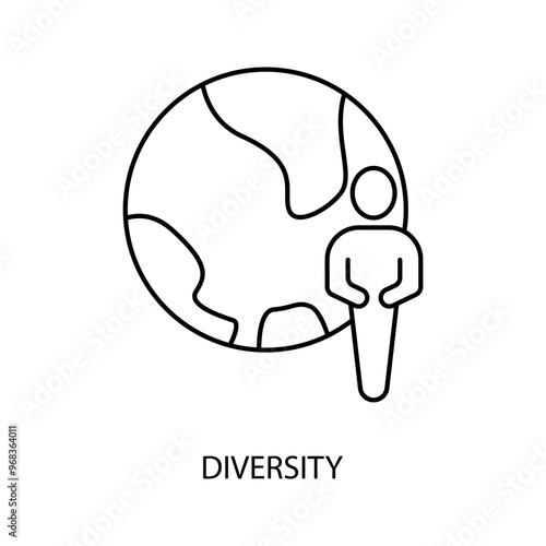 diversity concept line icon. Simple element illustration. diversity concept outline symbol design.