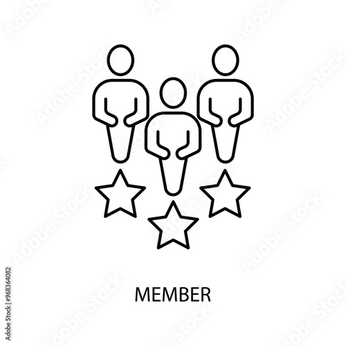 member concept line icon. Simple element illustration. member concept outline symbol design.
