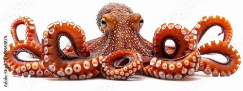 A large octopus with a big head and many tentacles