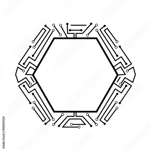 semiconductor microchip frame cartoon. processor siltransistor, circuitry nanotechnology, fabrication lithography semiconductor microchip frame sign. isolated symbol vector illustration