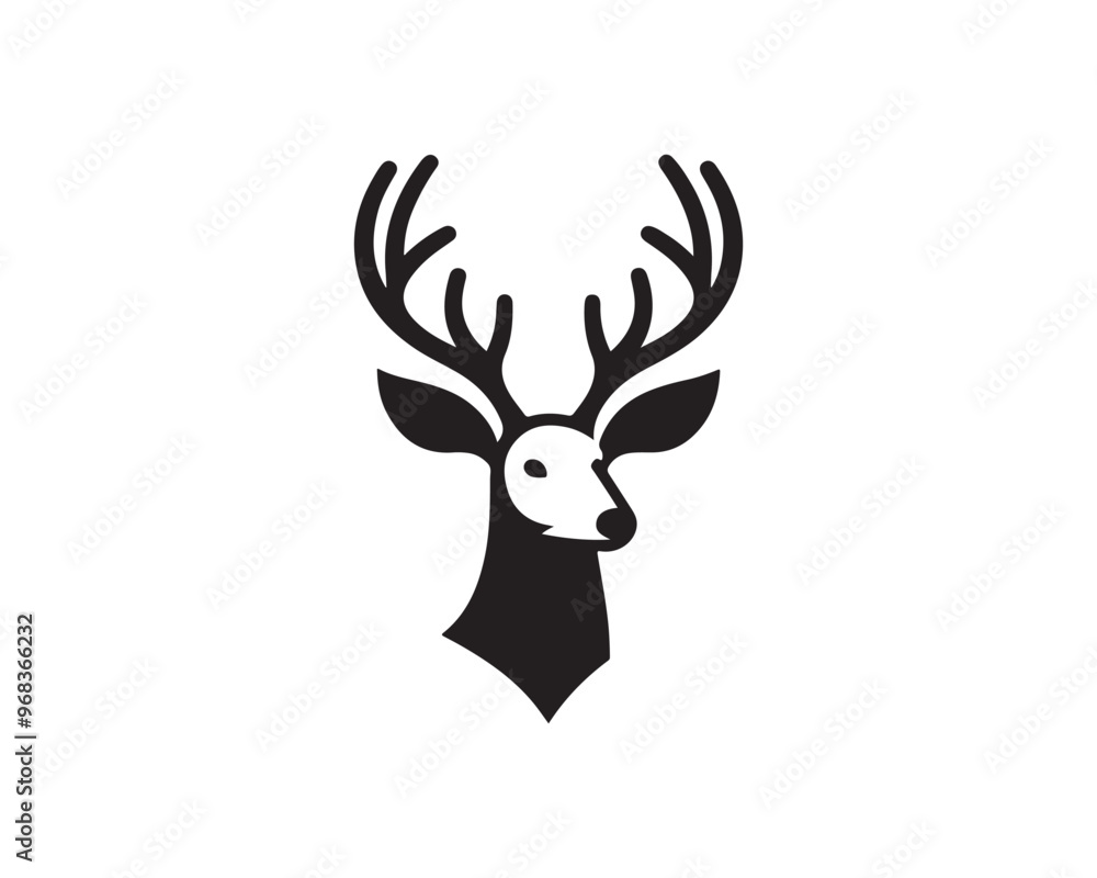 Deer logo vector template. Deer head icon symbol vector illustration. Deer silhouette logo black and white. Deer logo vector template. Deer head icon symbol vector illustration. Deer silhouette logo black and white.