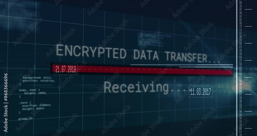 Animation of data processing and diagram over blue background Animation of data processing and diagram over blue background
