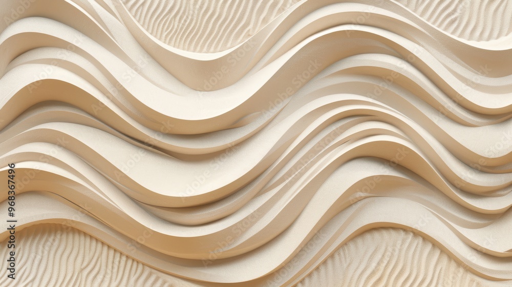 Obraz premium The image is a beautiful, abstract representation of a wave made of sand