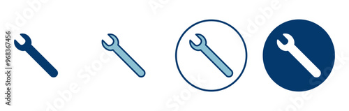wrench icon vector isolated on white background. Wrench vector icon. Spanner symbol