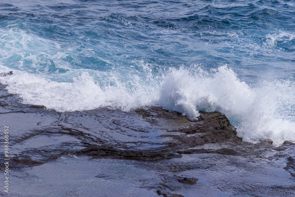 Dramatic Ocean crashing wave Hawaii at Makapu Point Dramatic Ocean crashing wave Hawaii at Makapu Point