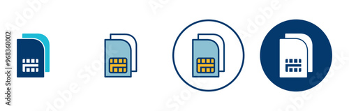 Sim card icon vector isolated on white background. Mobile slot icon. Mobile cellular phone sim card chip.