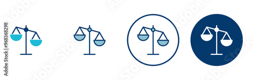 Scales icon vector isolated on white background . Law scale icon. Justice sign