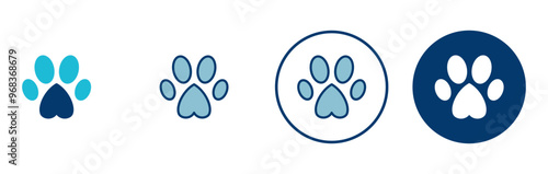 Paw icon vector isolated on white background. Paw Print icon