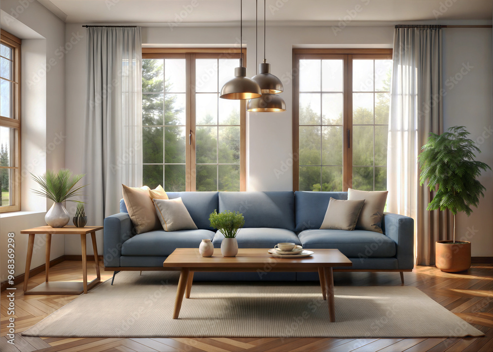 A cozy minimalist living room with a neutral color A cozy minimalist living room with a neutral color
