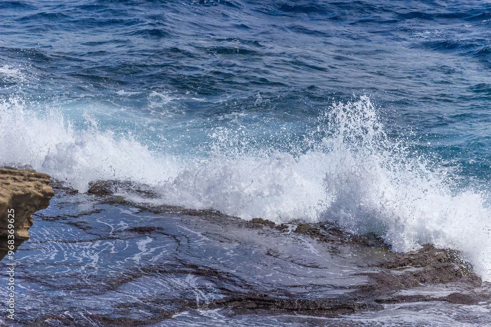 Dramatic Ocean crashing wave Hawaii at Makapu Point Dramatic Ocean crashing wave Hawaii at Makapu Point