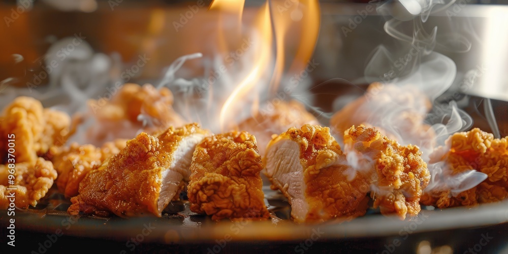 Crispy and Tender Chicken Split in Half