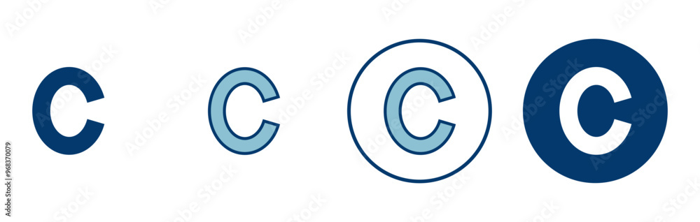 Copyright icon vector isolated on white background. copyright symbols Copyright icon vector isolated on white background. copyright symbols