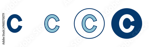 Copyright icon vector isolated on white background. copyright symbols