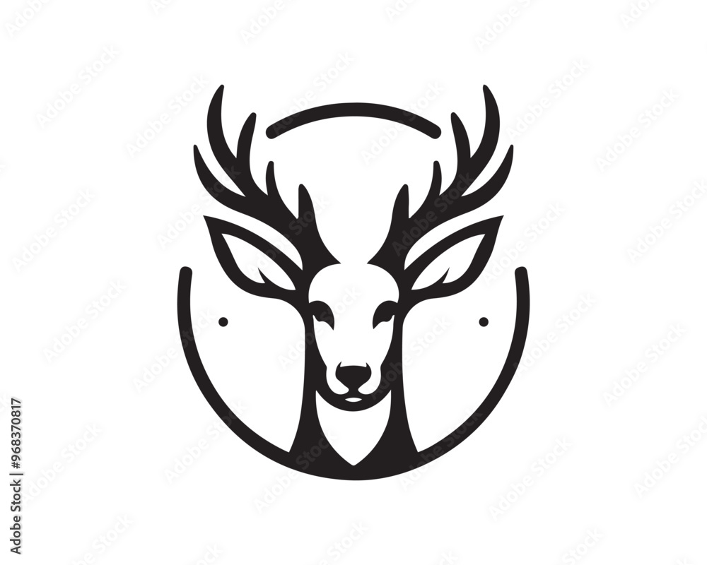 Deer logo vector template. Deer head icon symbol vector illustration. Deer silhouette logo black and white.
Deer logo vector template. Deer head icon symbol vector illustration. Deer silhouette logo black and white.