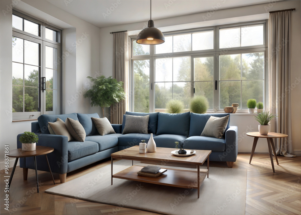 A cozy minimalist living room with a neutral color A cozy minimalist living room with a neutral color