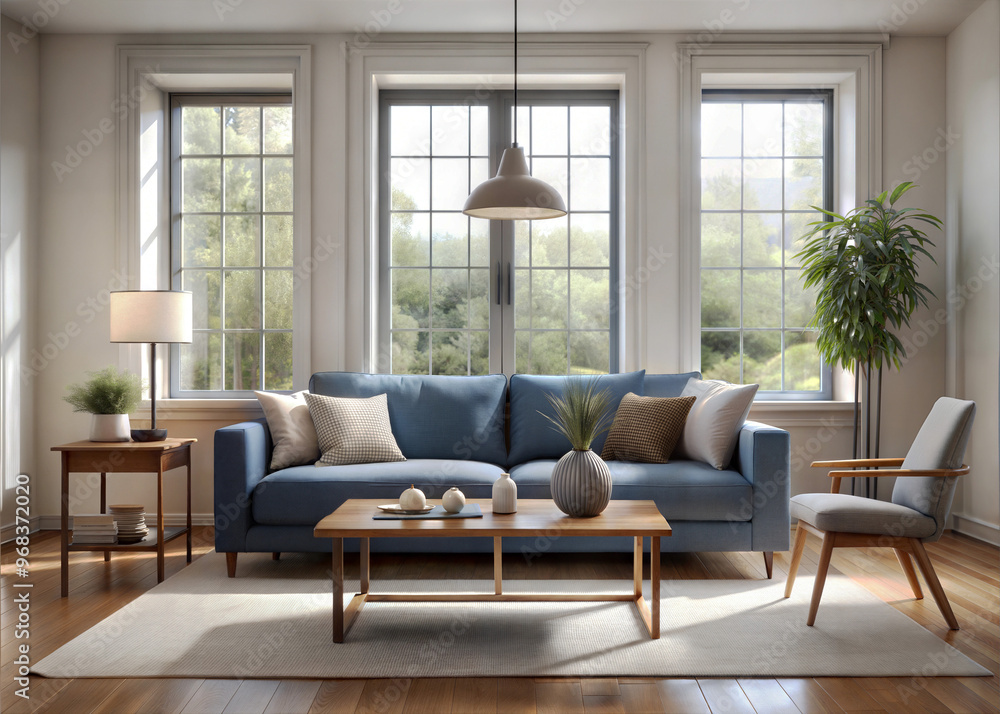 A cozy minimalist living room with a neutral color A cozy minimalist living room with a neutral color