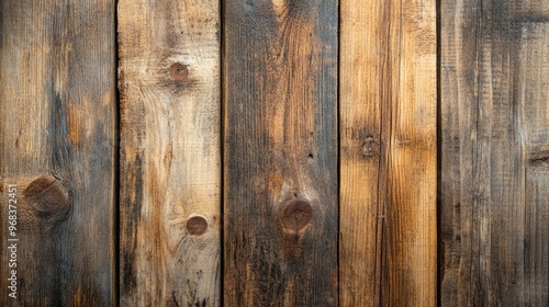 Weathered Wood Panel Texture: Rustic Background with Knots and Grain