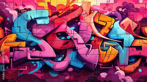 Wallpaper Mural A colorful graffiti wall with the letters "SX" on it Torontodigital.ca