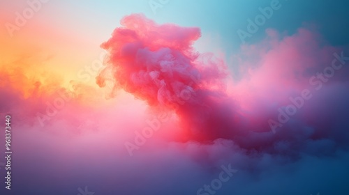 Colorful cloud formation at sunset, abstract art