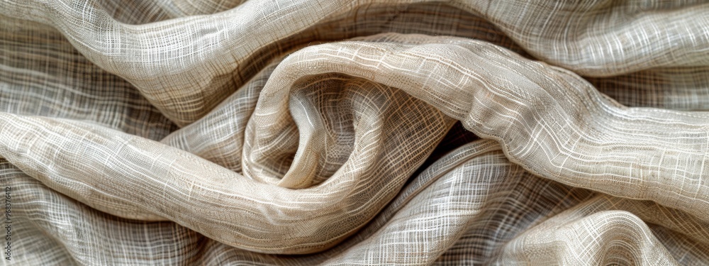 A piece of fabric with a pattern of white and brown A piece of fabric with a pattern of white and brown