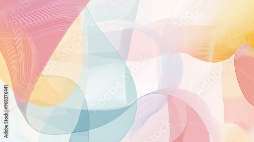 Abstract pastel shapes and lines, creating a soft and modern pattern.