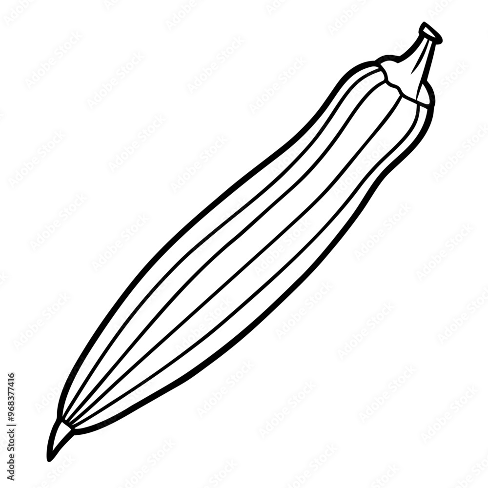 okra vegetable outline coloring book page line art illustration digital drawing okra vegetable outline coloring book page line art illustration digital drawing