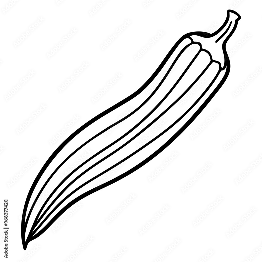okra vegetable outline coloring book page line art illustration digital drawing okra vegetable outline coloring book page line art illustration digital drawing