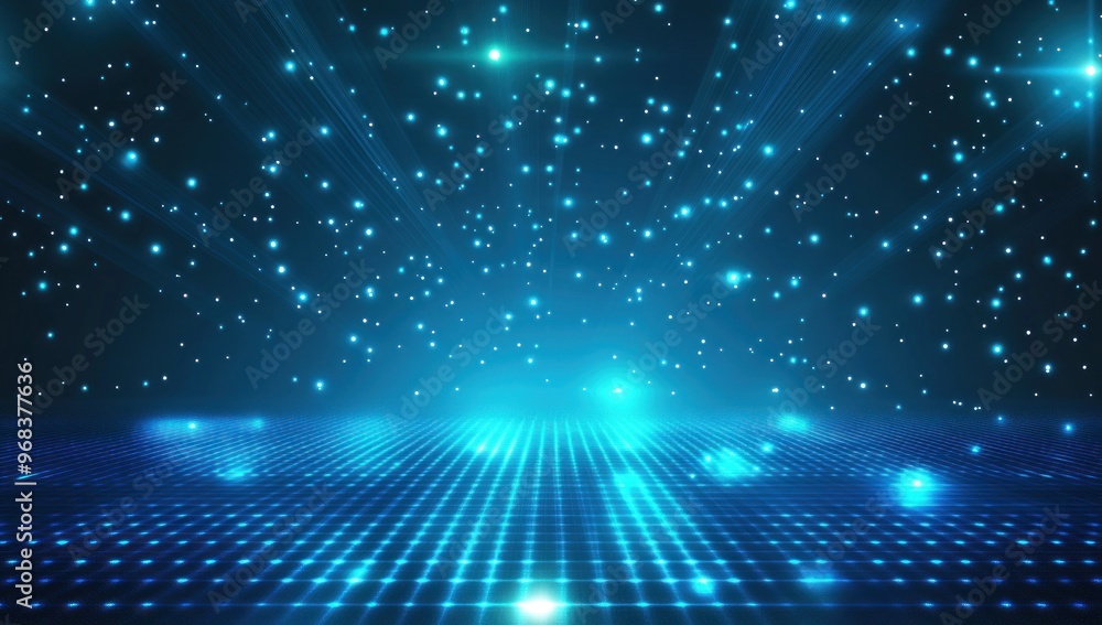 Fototapeta premium Abstract Blue Glowing Background