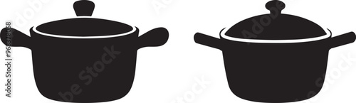 Silhouette of pot vector
