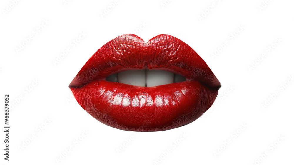 Red female lips on transparent background Red female lips on transparent background