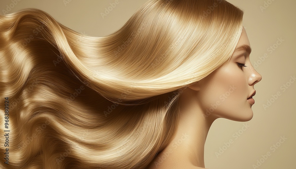 Elegant Blonde Hair Flowing in the Wind. Elegant Blonde Hair Flowing in the Wind.