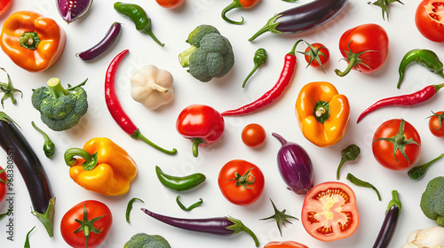 various of vagetable on a white background