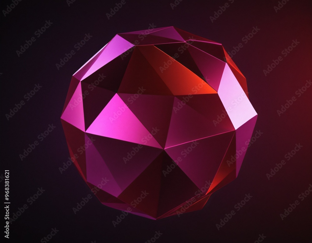 Abstract 3d rendering of polygonal sphere. Geometric shape, futuristic modern background design for poster, cover, branding, banner, placard. Ai generated image. Abstract 3d rendering of polygonal sphere. Geometric shape, futuristic modern background design for poster, cover, branding, banner, placard. Ai generated image.