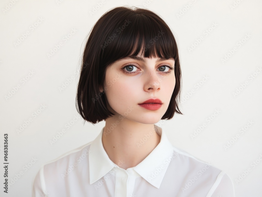 Portrait of a Woman with Short Hair. Portrait of a Woman with Short Hair.