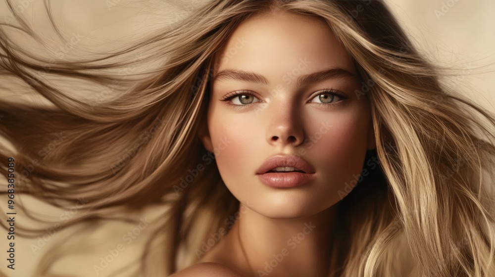 Close-up Portrait of a Young Woman with Blonde Hair. Close-up Portrait of a Young Woman with Blonde Hair.