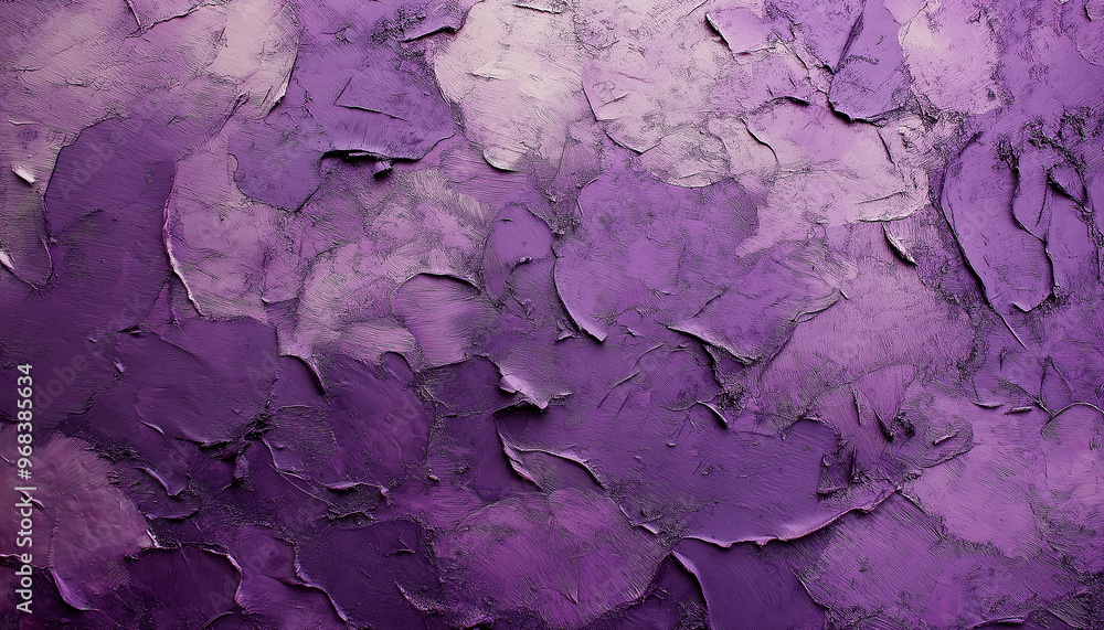 Fototapeta premium Thick impasto acrylic paint creating a textured purple background