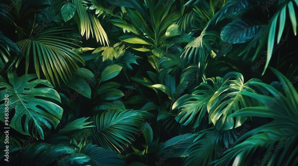 Tropical Leaf Background - Lush Green Foliage Texture, Perfect for Design Projects Tropical Leaf Background - Lush Green Foliage Texture, Perfect for Design Projects