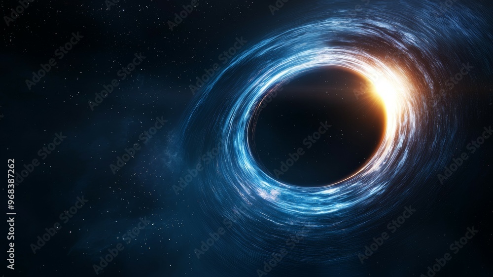 A blue and orange hole in space A blue and orange hole in space