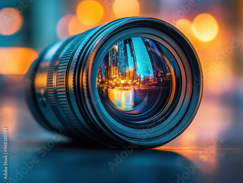 A camera lens zooming in, symbolizing focus and clarity in photography
