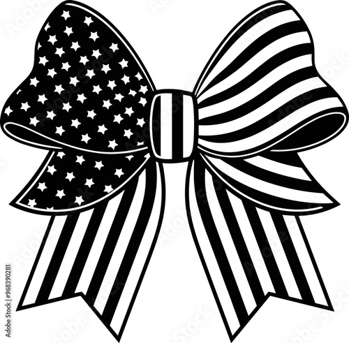 American Flag Cheer Bow