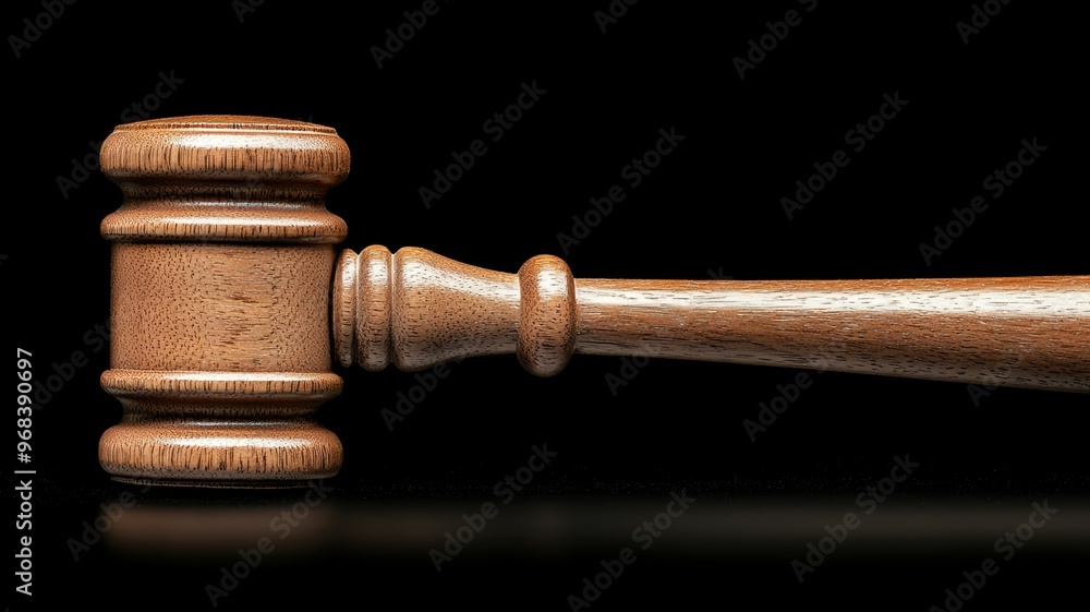 A wooden gavel with a black background A wooden gavel with a black background