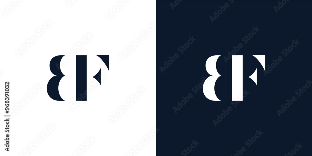 Abstract letter BF logo. Abstract letter BF logo.
