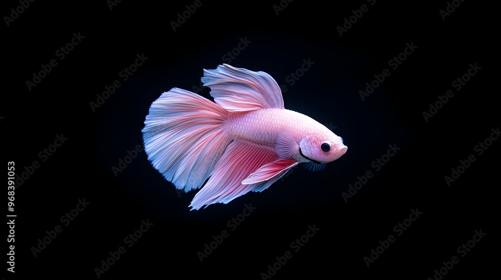 Captivating Betta Fish in Pink and Lavender Underwater Gracefully Twisting Captivating Betta Fish in Pink and Lavender Underwater Gracefully Twisting