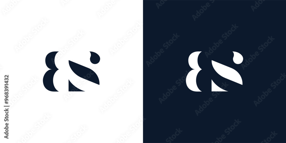Obraz premium Abstract letter BS logo.