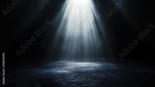 Spotlight Beam in a Dark Room with Smoke and a Foggy Background