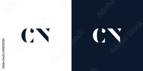 Abstract letter CN logo.