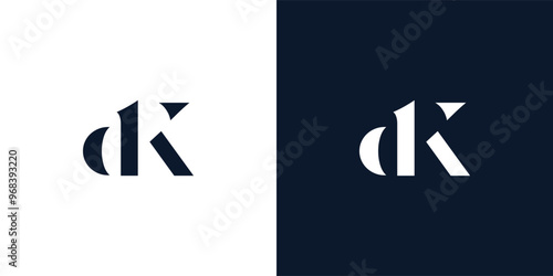 Abstract letter DK logo.